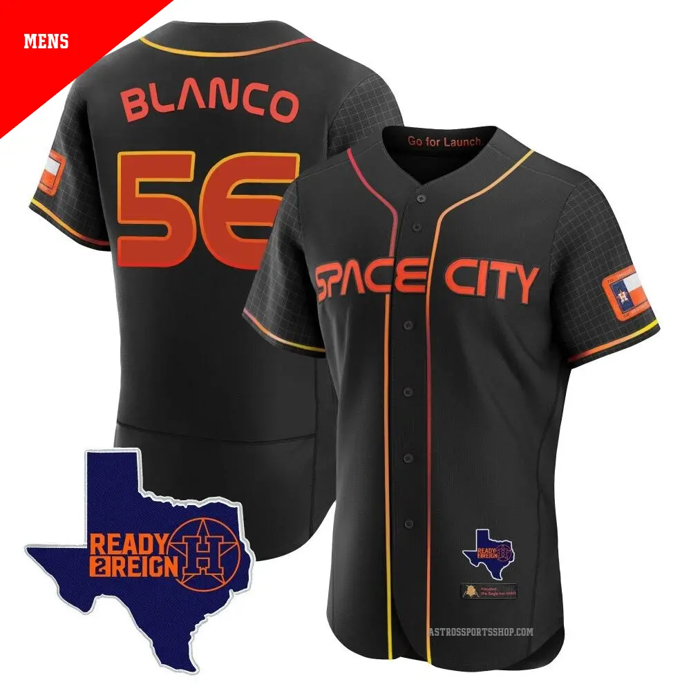 Men's ＃56 Ronel Blanco Houston Astros Black Authentic 2023 Space City Ready 2 Reign Flex Base Jersey