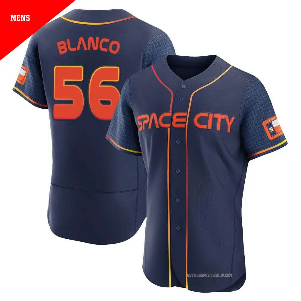 Men's ＃56 Ronel Blanco Houston Astros Navy Authentic 2022 City Connect Jersey