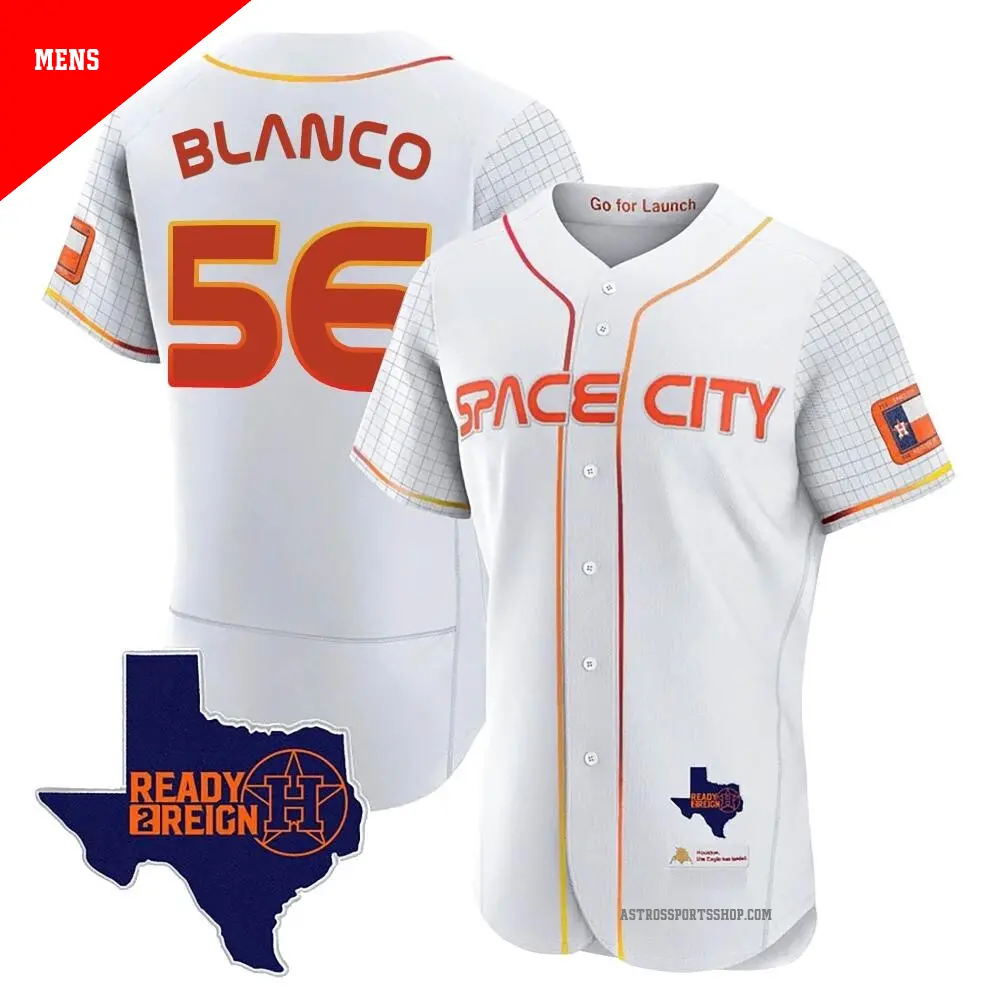 Men's ＃56 Ronel Blanco Houston Astros White Authentic 2023 Space City Ready 2 Reign Flex Base Jersey