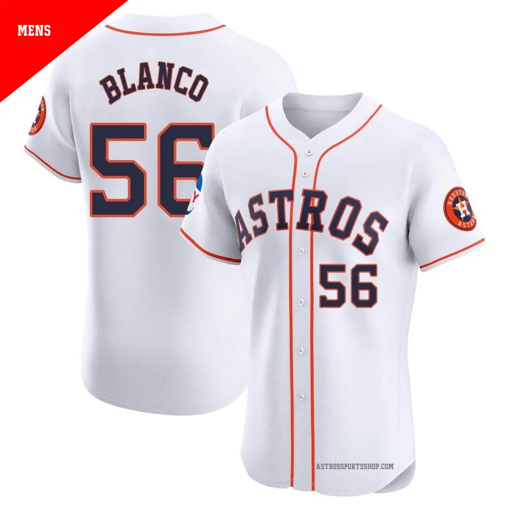 Men's ＃56 Ronel Blanco Houston Astros White Elite Home Patch Jersey