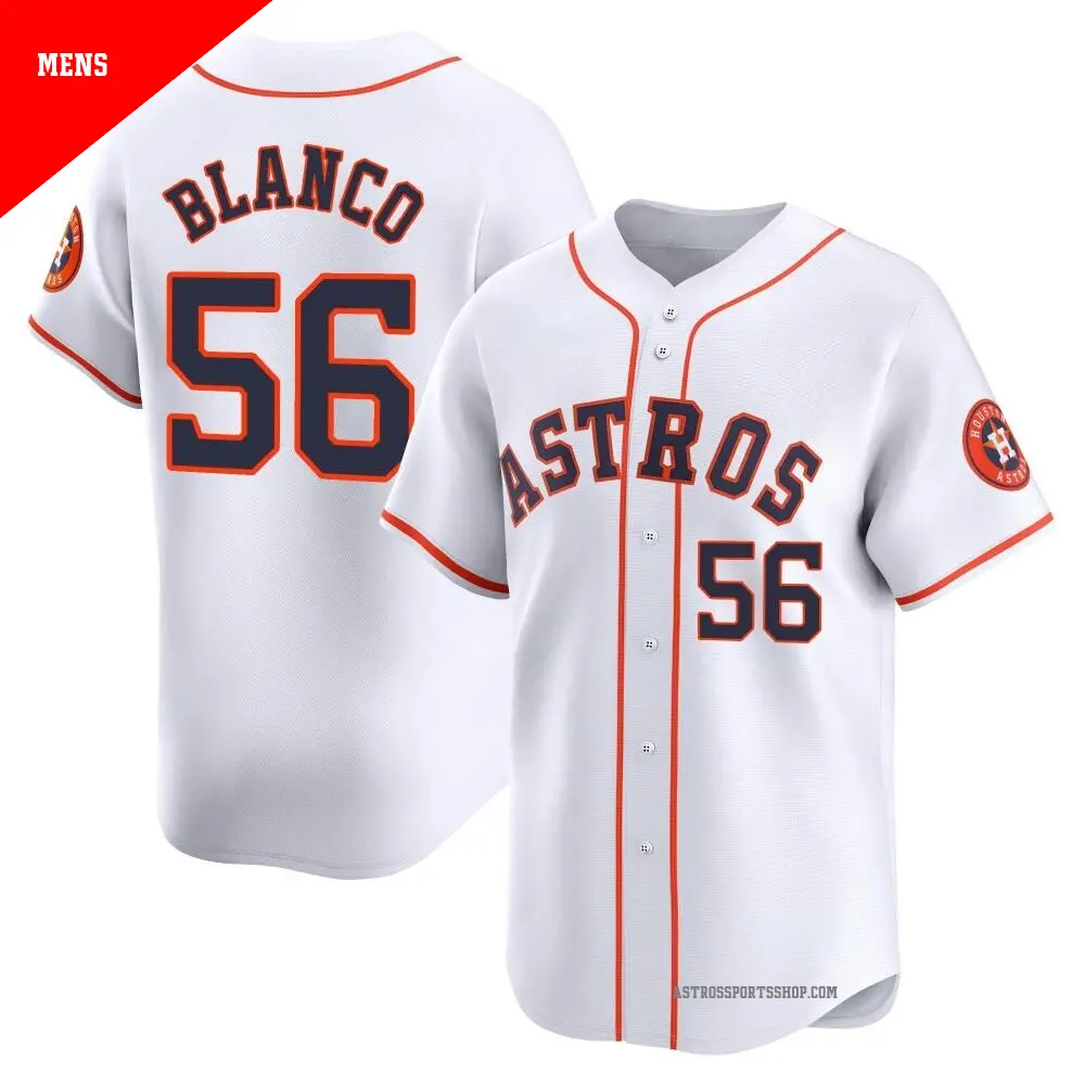 Men's ＃56 Ronel Blanco Houston Astros White Limited Home Jersey