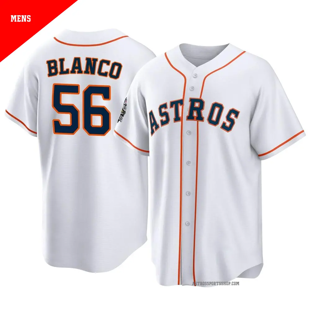 Men's ＃56 Ronel Blanco Houston Astros White Replica 2022 World Series Home Jersey