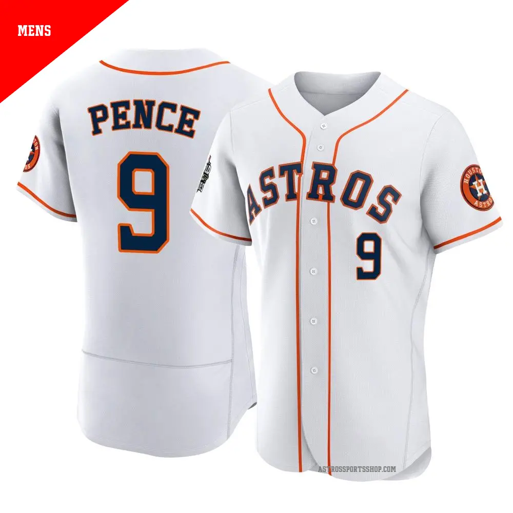 Men's ＃9 Hunter Pence Houston Astros White Authentic 2022 World Series Home Jersey