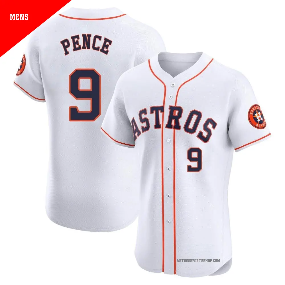 Men's ＃9 Hunter Pence Houston Astros White Elite Home Jersey