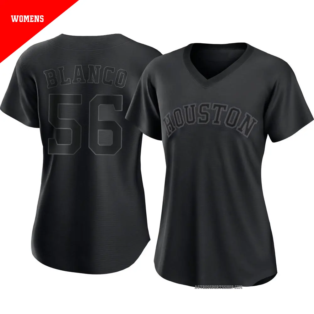 Women's ＃56 Ronel Blanco Houston Astros Black Authentic Pitch Fashion Jersey