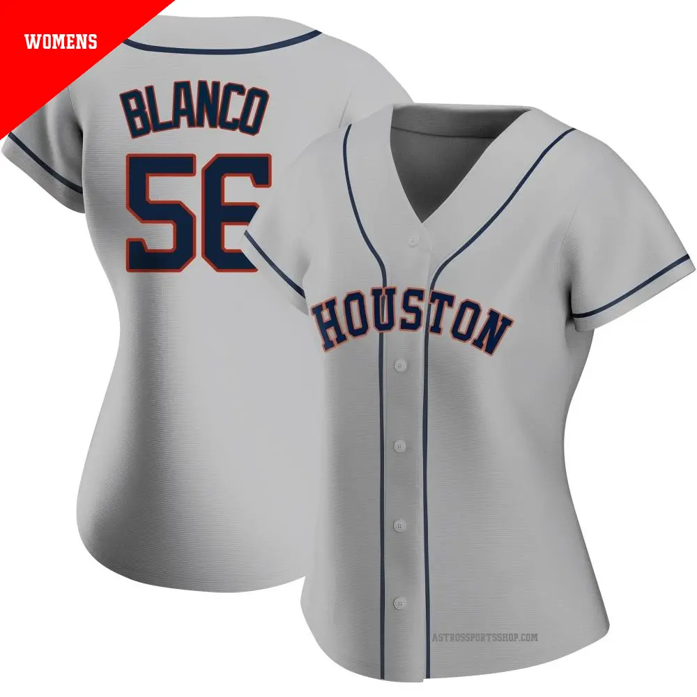 Women's ＃56 Ronel Blanco Houston Astros Gray Replica Road 2020 Jersey