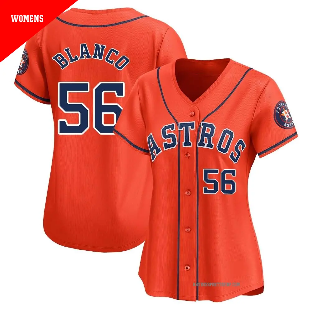 Women's ＃56 Ronel Blanco Houston Astros Orange Limited Alternate Jersey