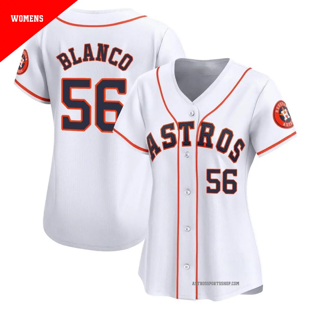 Women's ＃56 Ronel Blanco Houston Astros White Limited Home Jersey