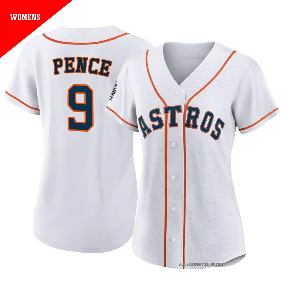 Women's ＃9 Hunter Pence Houston Astros White Authentic 2022 World Series Home Jersey