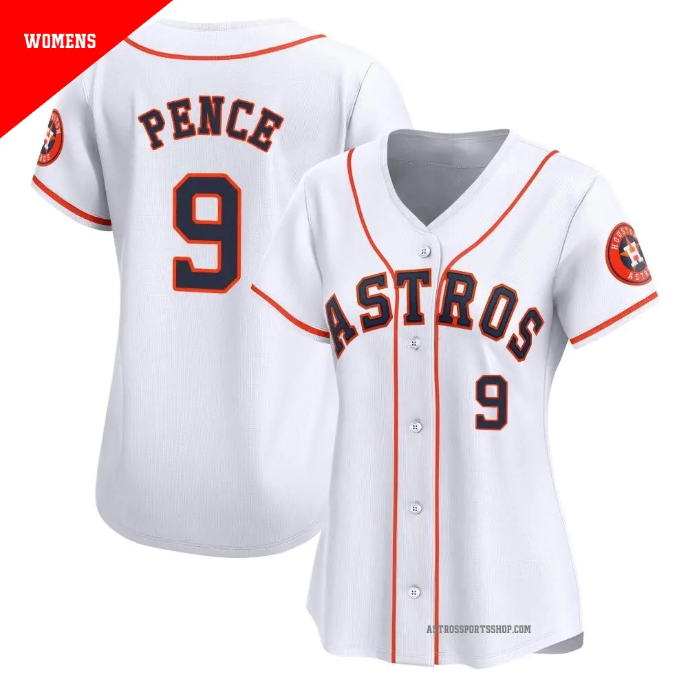 Women's ＃9 Hunter Pence Houston Astros White Limited Home Jersey