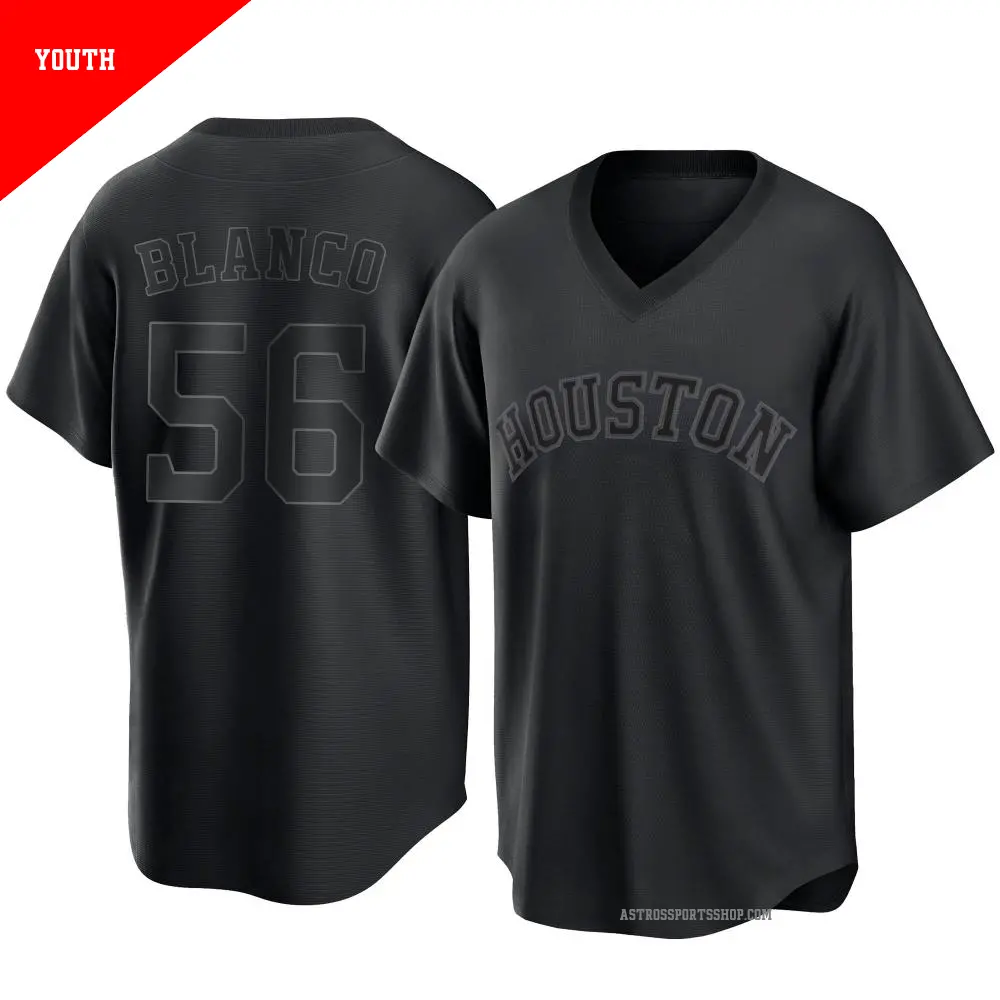 Youth ＃56 Ronel Blanco Houston Astros Black Replica Pitch Fashion Jersey