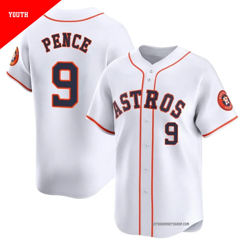 Youth ＃9 Hunter Pence Houston Astros White Limited Home Jersey